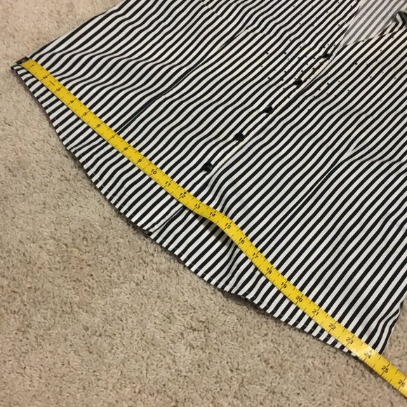 Gothic Beetlejuice Striped Button Down Rhinestone Shirt - Picture 14 of 16